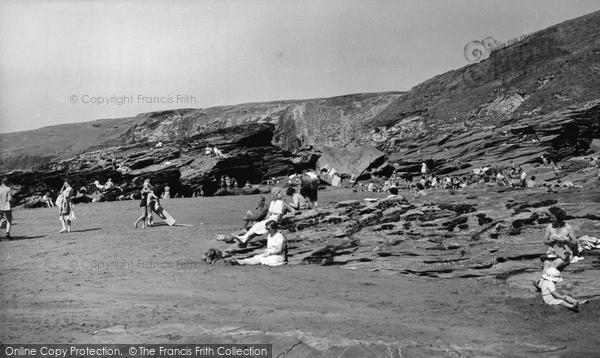 Photo of Trebarwith, The Beach c.1955