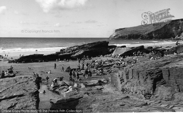 Photo of Trebarwith, The Beach c.1955