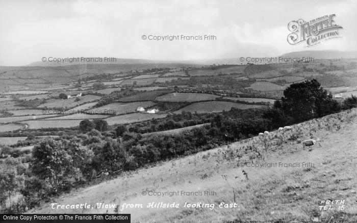 Photo of Trecastle, View From Hillside Looking East c.1955