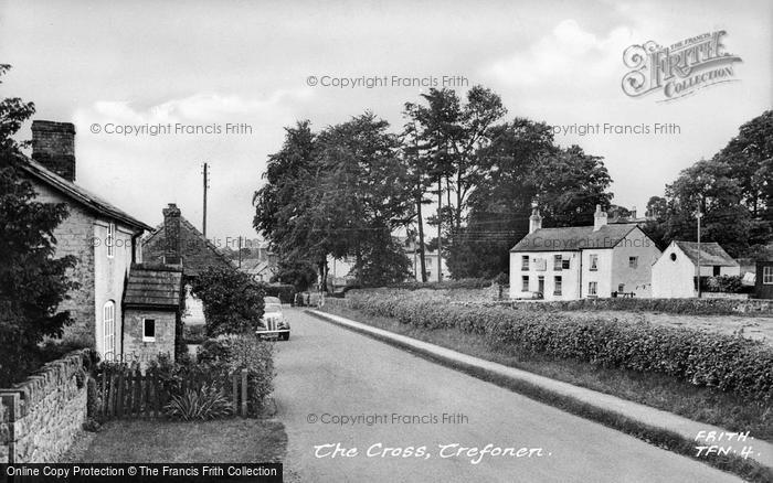 Photo of Trefonen, The Cross c.1955