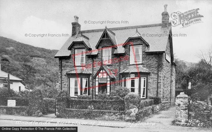 Photo of Tremadoc, 'woodlands', Birthplace Of Lawrence Of Arabia c.1938