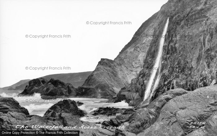 Photo of Tresaith, The Waterfall And Rocks c.1950