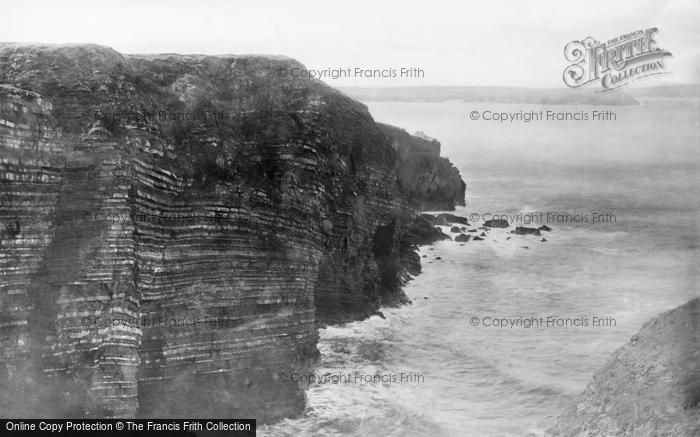 Photo of Trevone, Cliffs At Porthmissen c.1880