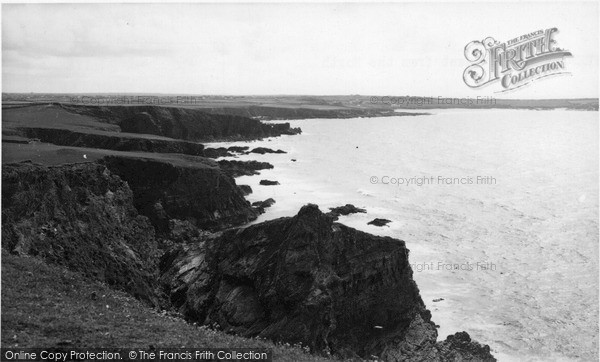 Photo of Trevone, The Coast Looking North c.1955