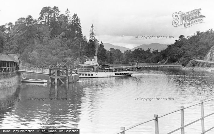 Photo of Trossachs, Loch Katrine, Steamer At The Pier c.1955