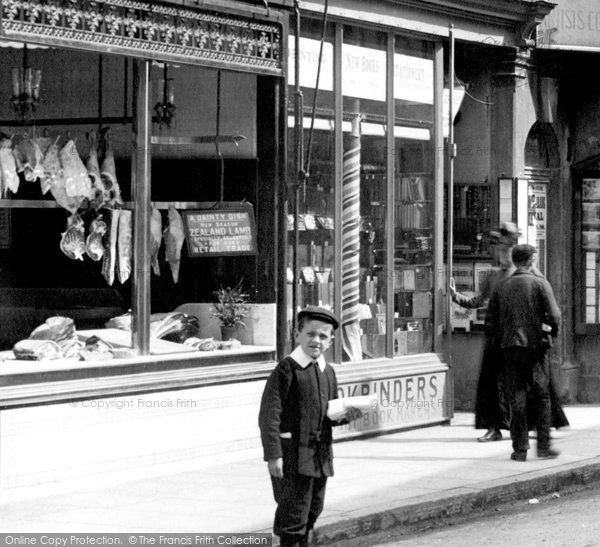 Photo of Trowbridge, A Butchers, Silver Street 1900