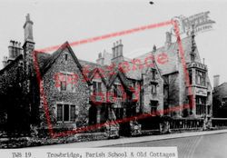 Parish School And Old Cottages c.1955, Trowbridge