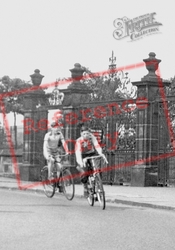 Cyclists At Park Gates c.1955, Tunstall