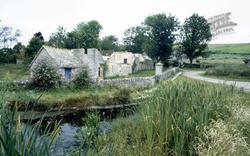 Post Office Cottages And Church c.1985, Tyneham