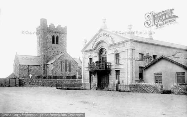 Photo of Tywyn, Assembly Rooms And Church 1895