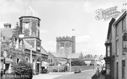 The Clock Tower And Church c.1960, Tywyn