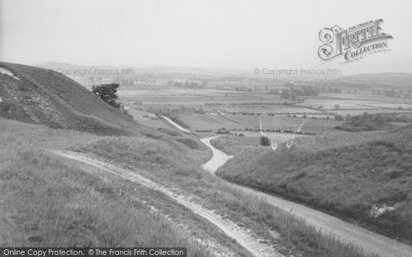 Photo of Uffington, View From The White Horse c.1955