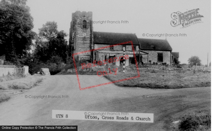 Photo of Ufton, Cross Roads And Church c.1955