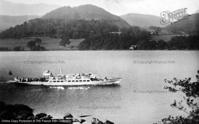 Photo of Ullswater, Steam Yacht From Kailpot Crag c.1920