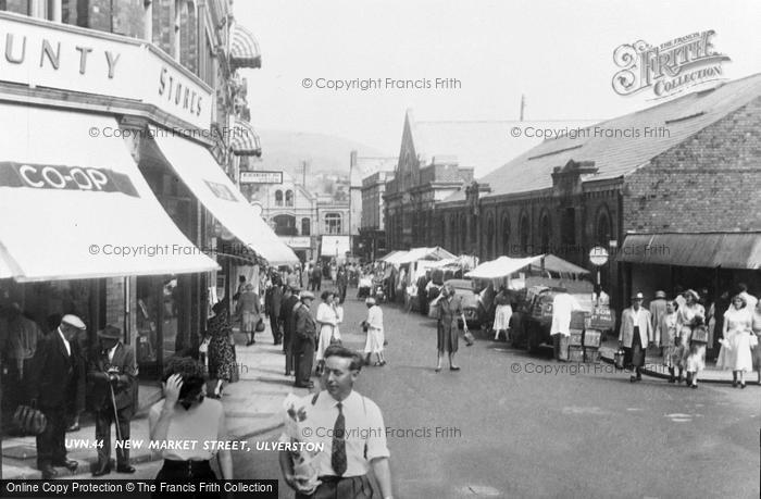 Photo of Ulverston, New Market Street c.1955
