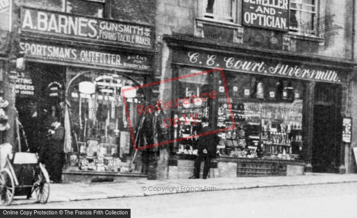 Photo of Ulverston, Shop Fronts, Market Place 1912