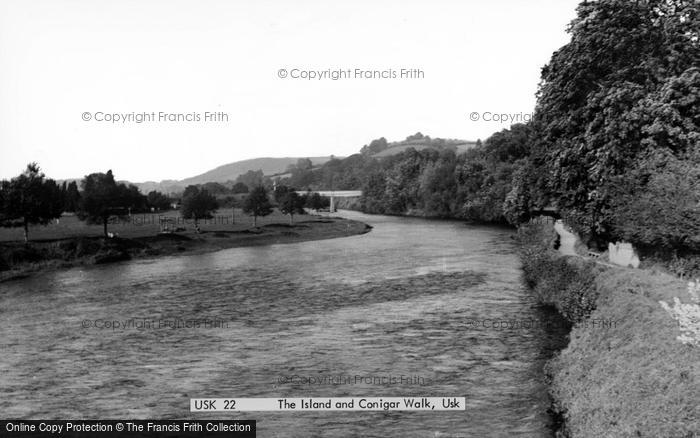 Photo of Usk, The Island And Conigar Walk c.1955