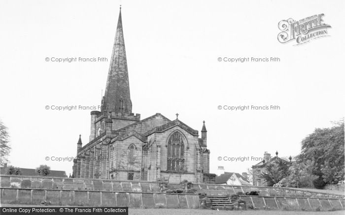 Photo of Uttoxeter, Church From Gardens c.1965