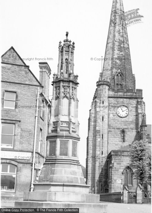 Photo of Uttoxeter, The Memorial And Church c.1955