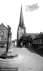The War Memorial And St Mary's Church c.1955, Uttoxeter