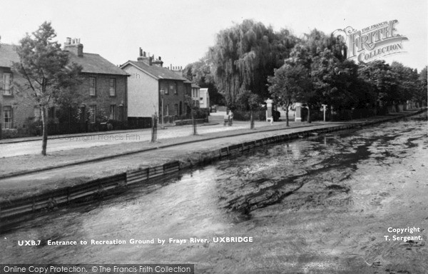 Photo of Uxbridge, Entrance To Recreation Ground By Frays River c.1950