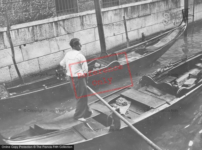 Photo of Venice, A Gondolier 1938