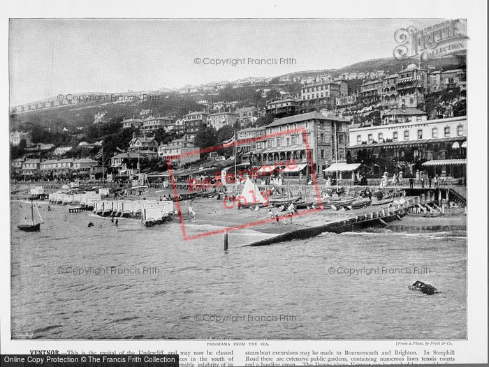 Photo of Ventnor, Panorama From The Sea c.1895