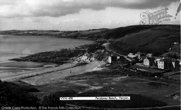 Photo of Veryan, The Beach c.1955