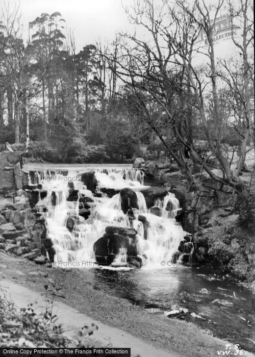 Photo of Virginia Water, The Waterfall c.1955