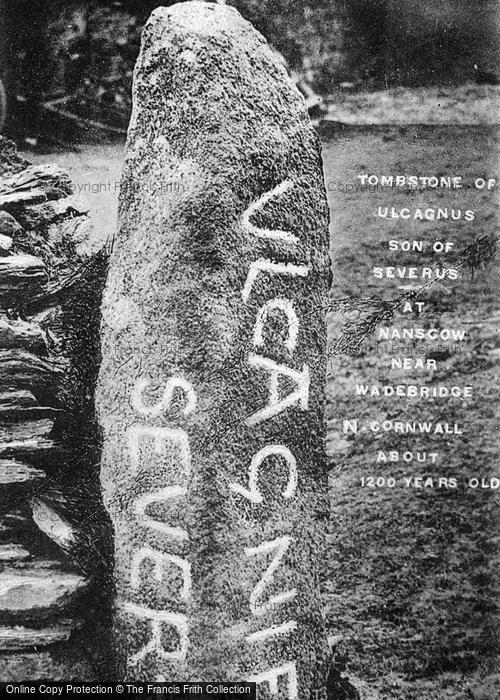 Photo of Wadebridge, Tombstone Of Ulcagnus At Nanscow c.1900
