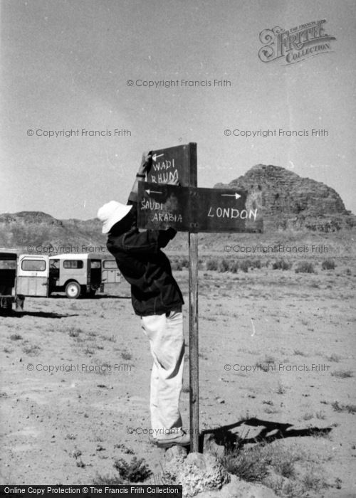 Photo of Wadi Rum, Dr Unwin's Signpost, En Route To 1965