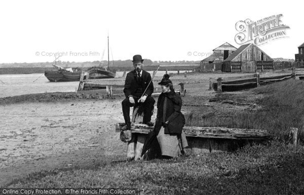 Photo of Walberswick, A Couple On The River Bank 1892