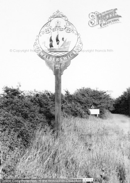 Photo of Walberswick, The Village Sign c.1960
