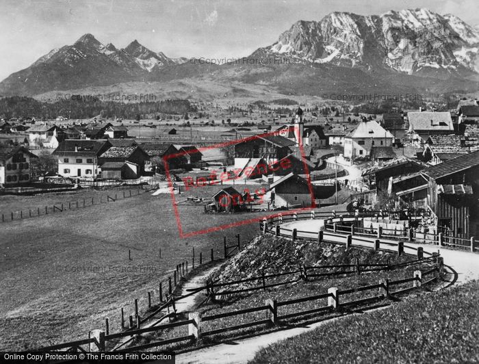 Photo of Walchensee, Wallgau With Wettersteinspitzen c.1930
