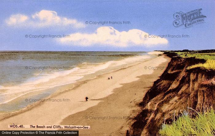 Photo of Walcott On Sea, The Beach And The Cliffs c.1960