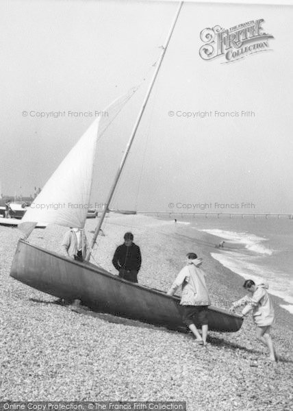 Photo of Walmer, Sailing Boat On The Beach c.1960