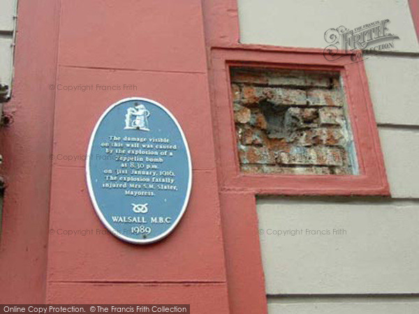 Photo of Walsall, Plaque And War Damage, Bradford Street 2005