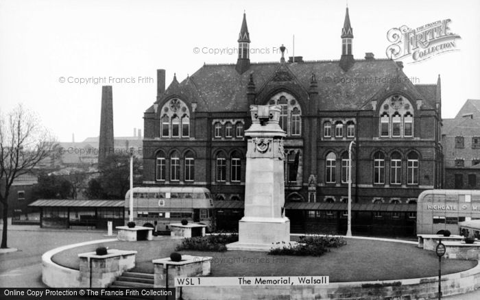 Photo of Walsall, The Memorial c.1955