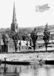 St Peter's Church And Travis Mill Lock c.1960, Walsden