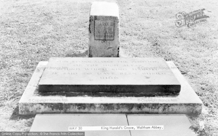 Photo of Waltham Abbey, King Harold's Grave c.1960
