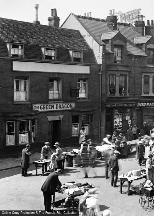 Photo of Waltham Abbey, Market Square, The Green Dragon 1921