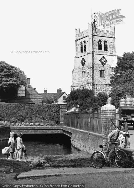 Photo of Waltham Abbey, The Lea With Abbey c.1955