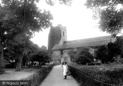 Girl By St Mary's Church 1908, Walton-on-Thames