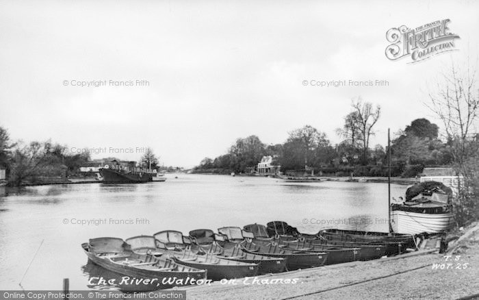 Photo of Walton On Thames, The River c.1955