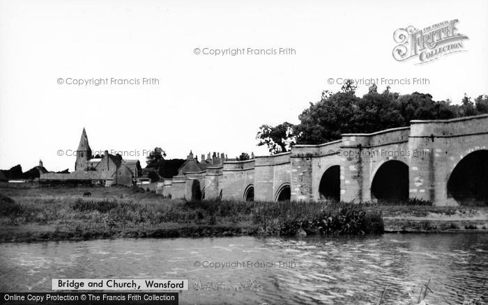 Photo of Wansford, Bridge And Church c.1955