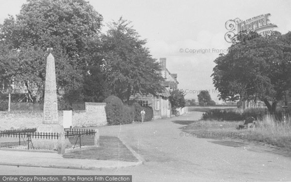 Photo of Warborough, The Memorial And Green c.1955