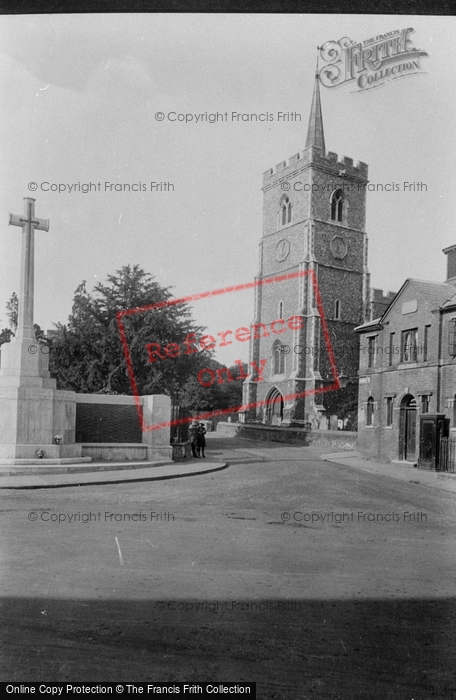 Photo of Ware, St Mary's Church And War Memorial 1925