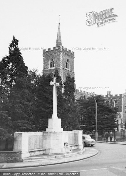Photo of Ware, St Mary's Parish Church And War Memorial c.1960