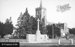 The Parish Church And Memorial c.1965, Ware