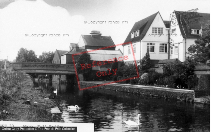 Photo of Ware, The Toll Bridge c.1955 - Francis Frith